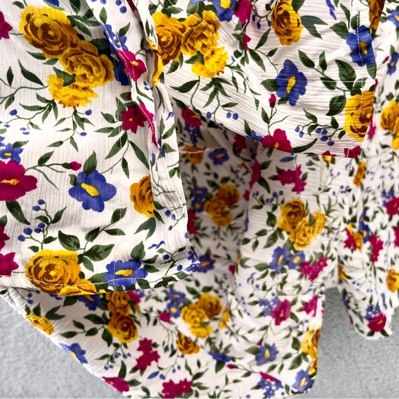 Vintage Notations Button down Shirt Women's top Floral Short sleeve Plus 22W - Picture 7 of 9